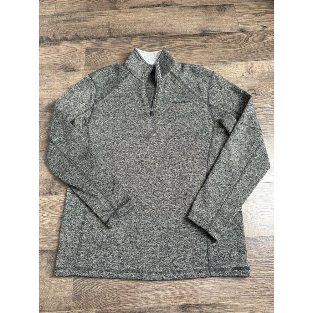 EUC‎ Mens Eddie Bauer long sleeve quarter 1/4 zip sweater heathered green size M